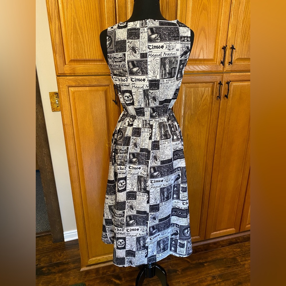 SPOOKY HAUNTED MACABRE DARK SWING PINUP HALLOWEEN RETRO DRESS - Picture 4 of 8